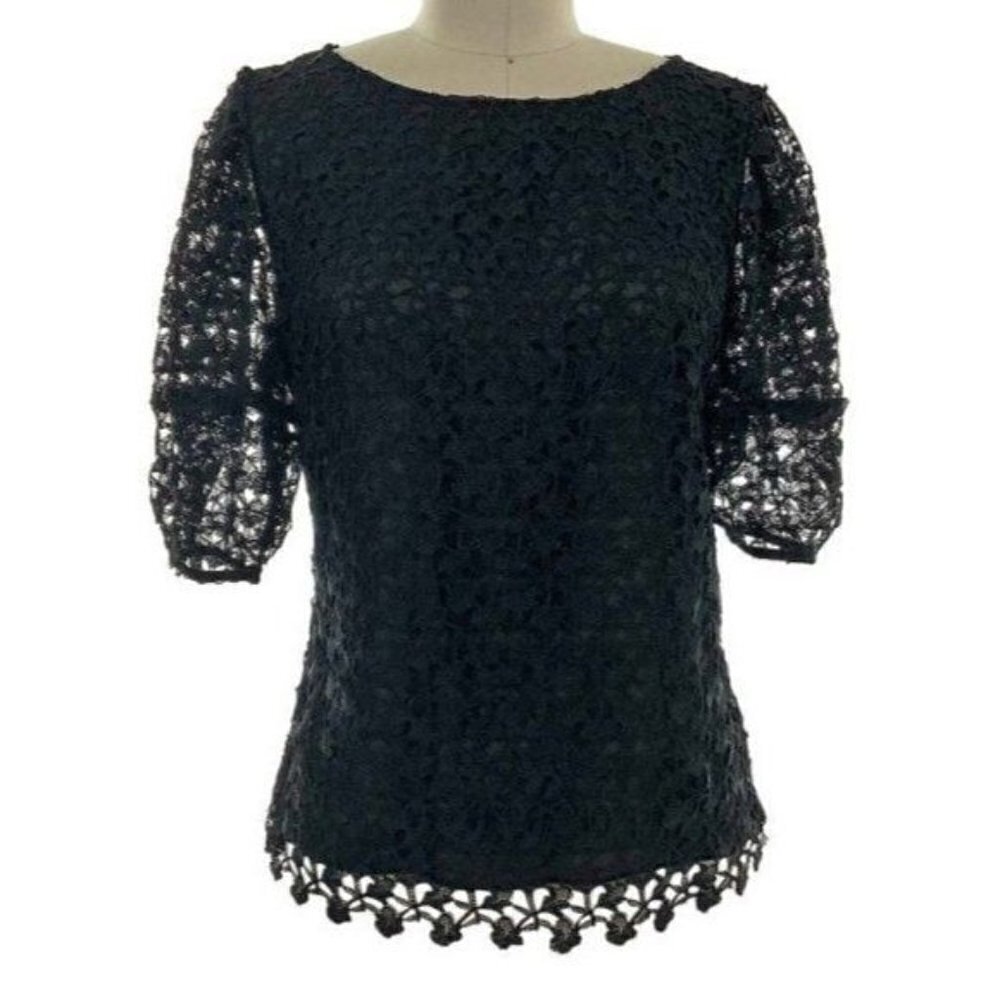 joie Black Full Lace Blouse
